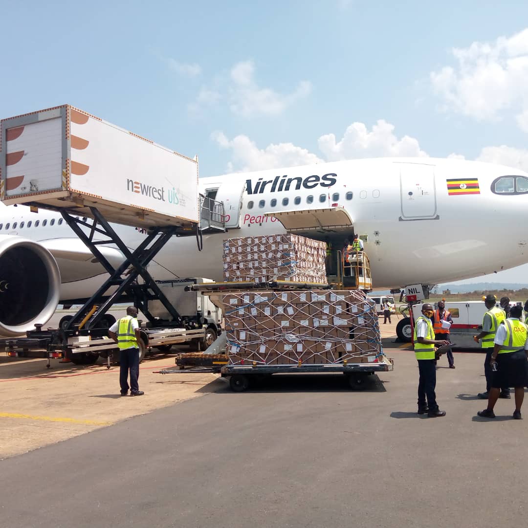 Uganda Airlines cargo loading