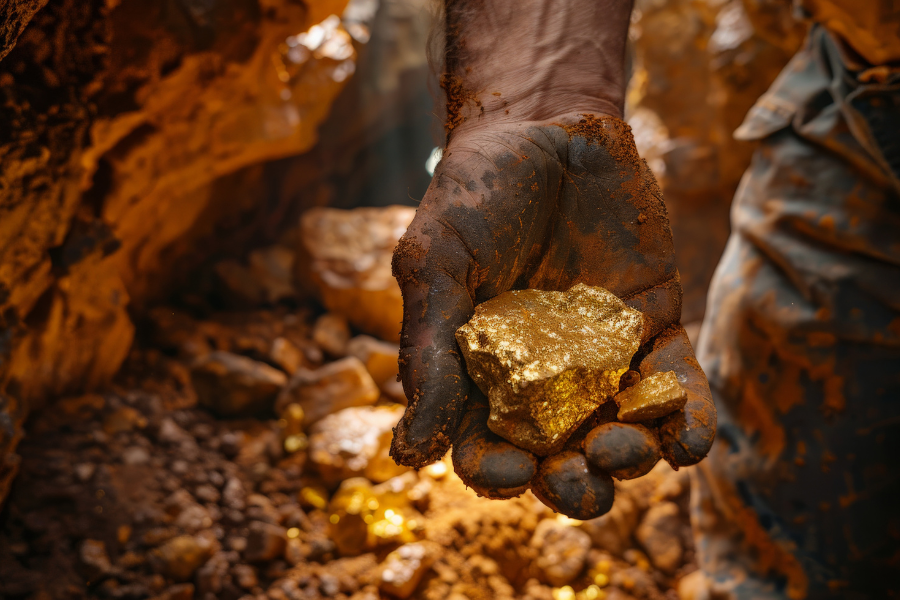 Raw gold ore from East Africa